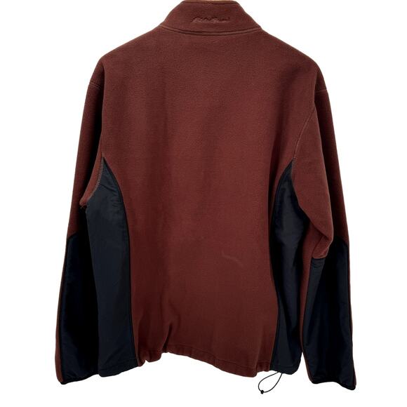 Eddie Bauer Jacket Mens Medium Brown Black Fleece 1/2 Zip Polartec Pullover - Picture 4 of 6